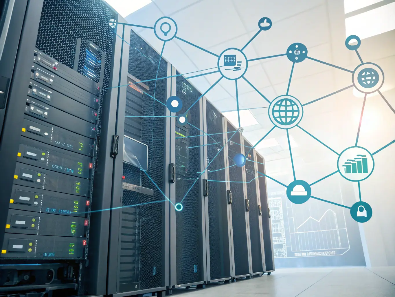 A network diagram illustrating secure network configurations and protocols, emphasizing the importance of network security in protecting data and infrastructure.